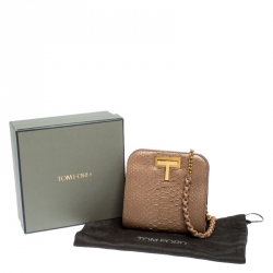 Pre Owned Tom Ford Metallic Pink Python Saskia Crossbody