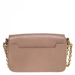 Pre Owned Tom Ford Nude Beige Leather Small Chain Natalia Shoulder Bag