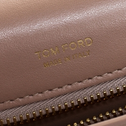 Pre Owned Tom Ford Nude Beige Leather Small Chain Natalia Shoulder Bag