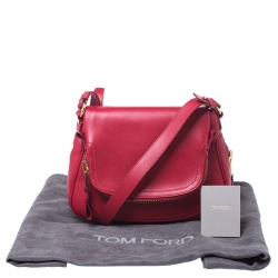 Pre Owned Tom Ford Red Leather Mini Jennifer Shoulder Bag
