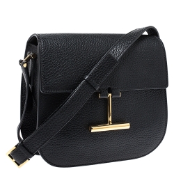 Pre Owned Tom Ford Black Leather Mini Tara Crossbody Bag