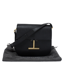 Pre Owned Tom Ford Black Leather Mini Tara Crossbody Bag