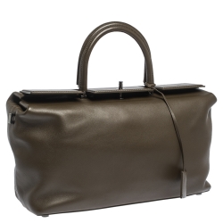 Pre Owned Tom Ford Olive Green Leather Medium India Bag