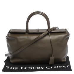 Pre Owned Tom Ford Olive Green Leather Medium India Bag