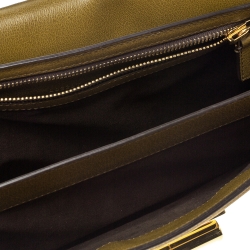 Pre Owned Tom Ford Olive Green Suede and Leather Large Natalia Shoulder Bag