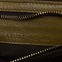 Pre Owned Tom Ford Olive Green Suede and Leather Large Natalia Shoulder Bag