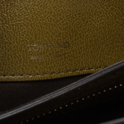Pre Owned Tom Ford Olive Green Suede and Leather Large Natalia Shoulder Bag