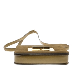 Pre Owned Tom Ford Olive Green Suede and Leather Large Natalia Shoulder Bag
