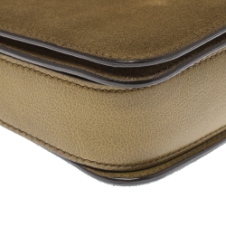 Pre Owned Tom Ford Olive Green Suede and Leather Large Natalia Shoulder Bag