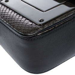 Pre Owned Tom Ford Metallic/Black Python and Leather Small Natalia Shoulder Bag