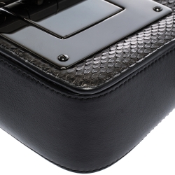 Pre Owned Tom Ford Metallic/Black Python and Leather Small Natalia Shoulder Bag