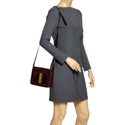 Pre Owned Tom Ford Burgundy Leather Small Natalia Crossbody Bag