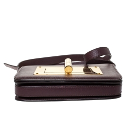 Pre Owned Tom Ford Burgundy Leather Small Natalia Crossbody Bag