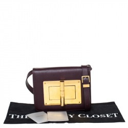 Pre Owned Tom Ford Burgundy Leather Small Natalia Crossbody Bag