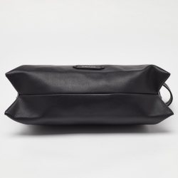 Pre Owned Tom Ford Dark Grey Leather Zip Detail Clutch
