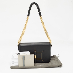 Pre Owned Tom Ford Black Leather Small Natalia Shoulder Bag