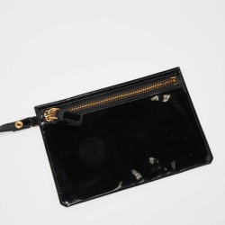 Tom Ford Black Patent Leather Alix Fold Over Oversize Clutch