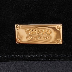 Tom Ford Black Patent Leather Alix Fold Over Oversize Clutch