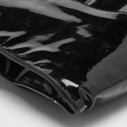 Tom Ford Black Patent Leather Alix Fold Over Oversize Clutch