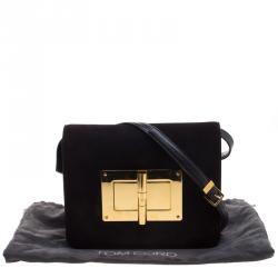 Pre Owned Tom Ford Dark Brown Suede Medium Natalia Shoulder Bag