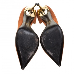 Pre Owned Tom Ford Brown Suede D'orsay Pointed Toe Pumps Size 38