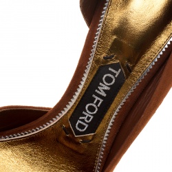 Pre Owned Tom Ford Brown Suede D'orsay Pointed Toe Pumps Size 38