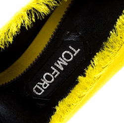 Tom Ford Yellow Ombre Satin Frayed Pointed Toe Pumps Size 38