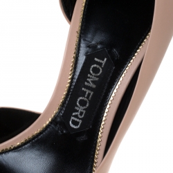  Tom Ford Nude Beige Leather Half  D’orsay Pumps Size 39.5 
