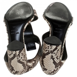 Tom Ford Multicolor Python Leather T-Strap Open Toe Slide Sandals Size 37.5
