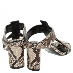Tom Ford Multicolor Python Leather T-Strap Open Toe Slide Sandals Size 37.5