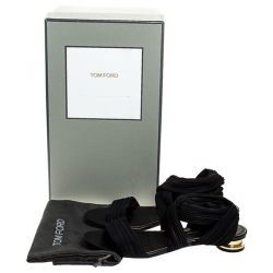 Pre Owned Tom Ford Black Plisse Satin Open Toe Flat Sandals Size 39