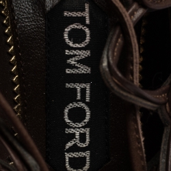 Tom Ford Brown Leather Lace Up Sandals Size 38