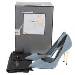 Pre Owned Tom Ford Grey Suede D’orsay Pointed Toe Pumps Size 39.5