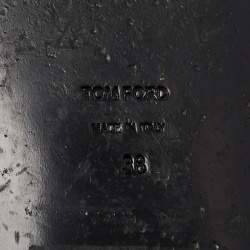 Pre Owned Tom Ford Black Leather TF Flat Slides Size 38