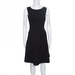 Pre Owned Tommy Hilfiger Black Sleeveless Paneled A- Line Dress S