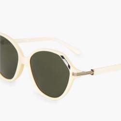 Pre Owned Tory Burch White 0TY7138 Cat Eye Sunglasses