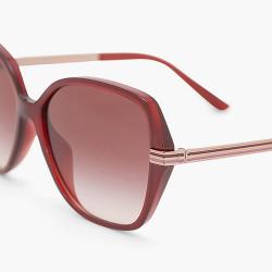 Tory Burch Red Oversized Square Sunglasses