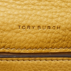 Pre Owned Tory Burch Light Yellow Leather Miller Fringe Phone Crossbody Bag