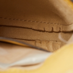 Pre Owned Tory Burch Light Yellow Leather Miller Fringe Phone Crossbody Bag