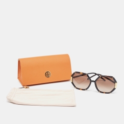 Tory Burch Brown/Gold Gradient TY907ZU Eleanor Geometric Sunglasses