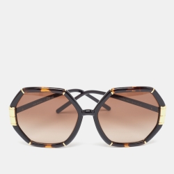 Tory Burch Brown/Gold Gradient TY907ZU Eleanor Geometric Sunglasses