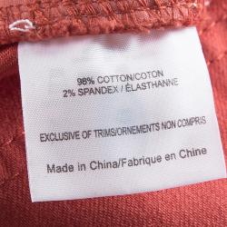 Pre Owned Tory Burch Jasper Red Washed Denim Skinny Ankle Grazer Jeans M