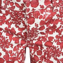 Tory Burch Red Pepper Issy Print Straight Fit Cropped Laurel Pants M