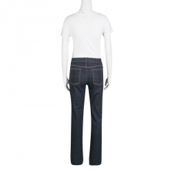 Pre Owned Tory Burch Indigo Dark Wash Denim Classic Boot Cut Jeans L