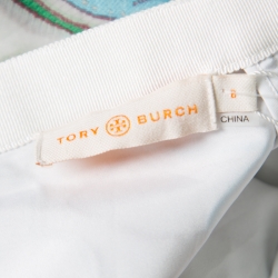 Pre Owned Tory Burch White Floral Organza Wisteria Maxi Skirt M