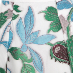 Pre Owned Tory Burch White Floral Organza Wisteria Maxi Skirt M