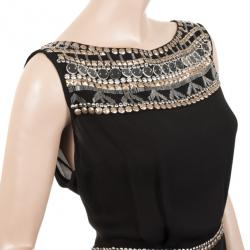 مملوكة مسبقًا Tory Burch Black 'Aziza' Embellished Top L