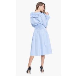 Pre Owned Tory Burch Blue Smocked Cotton Dress L (US 10)