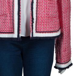 Pre Owned Tory Burch Pink Roscoe Tweed Blazer XL