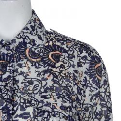Pre Owned Tory Burch Blue Brigitte Printed Top M